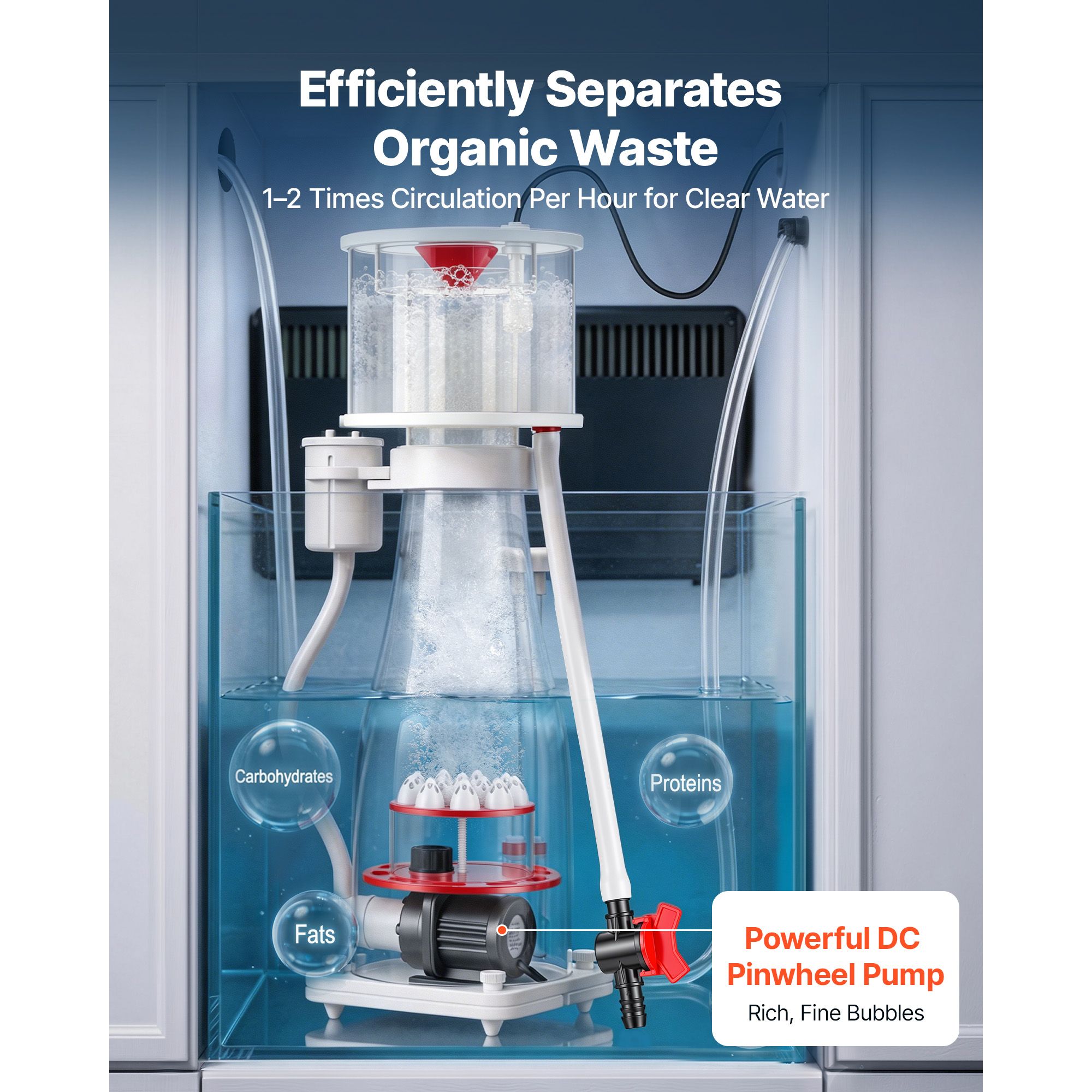 Protein Skimmer Reef - Eiwitafschuimer voor 106-185 gallon zoutwateraquaria in