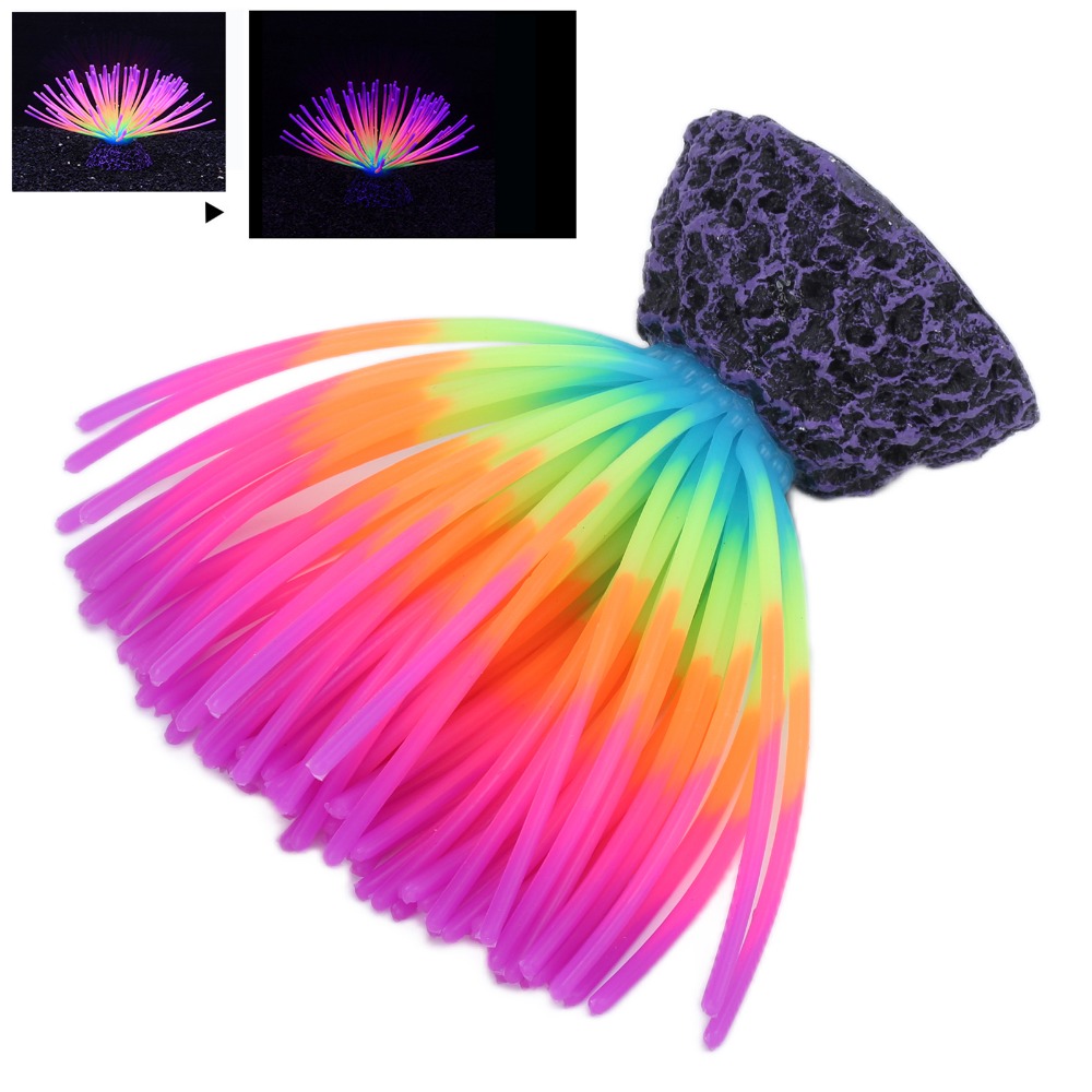 Aquarium Fish Rainbow - Kleurrijk aquarium siliconen koraal fluorescerend regenboog