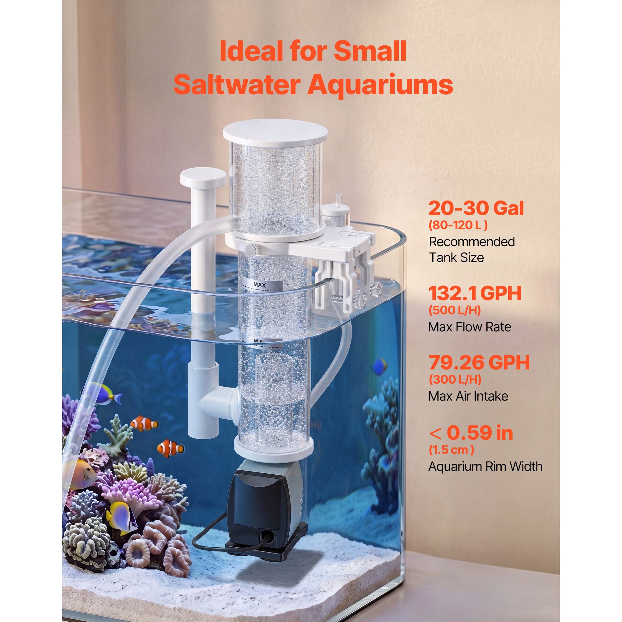 Eiwitafschuimer voor 20-30 gal - Protein Skimmer Reef recensie en prijs