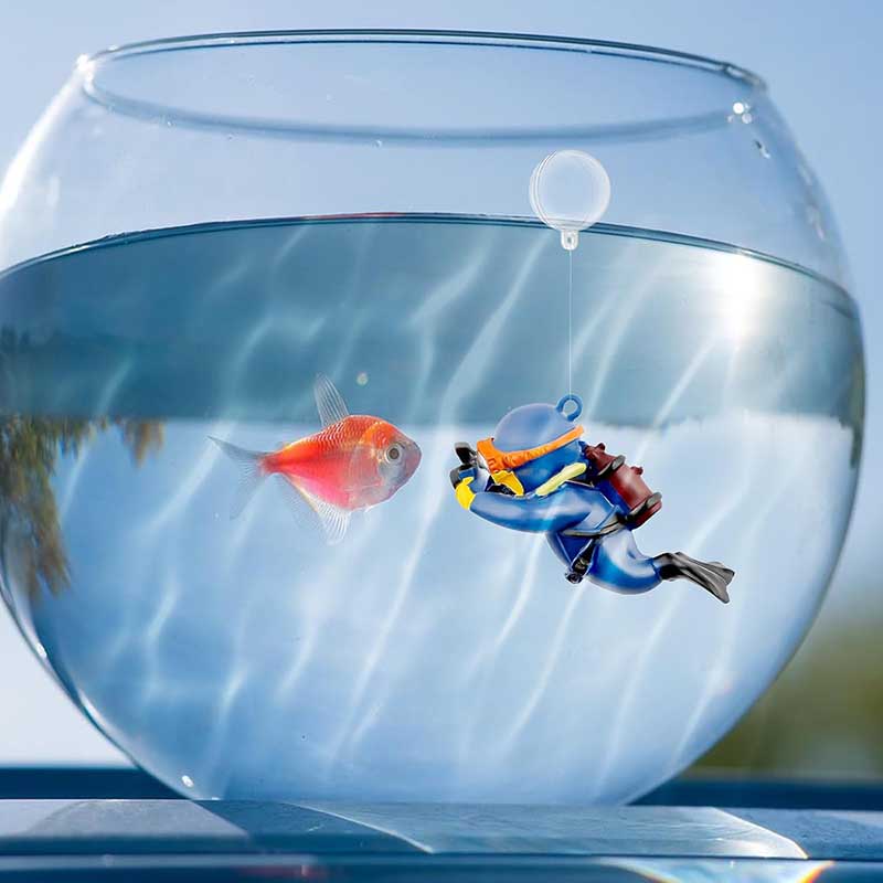 Mooie duiker aquarium ornament - Aquarium Fish Ball recensie en prijs
