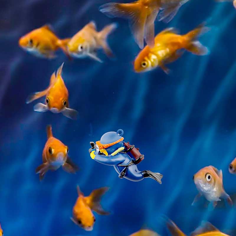 Mooie duiker aquarium ornament - Aquarium Fish Ball recensie en prijs